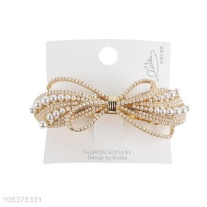 Custom Pearls Alloy Automatic Spring Clip Hair Clip