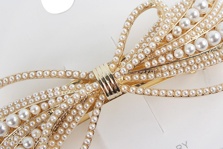 Custom Pearls Alloy Automatic Spring Clip Hair Clip