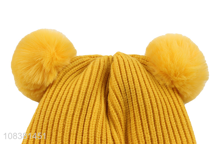 Cartoon Design Earmuffs Hat Knitted Hat Winter Hat For Kids