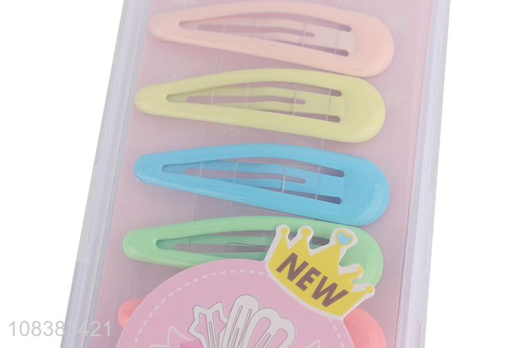 Best selling spring and summer colorful metal snap hair clips for women