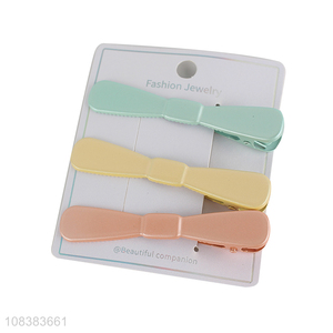 Wholesale macaron colors bow tie hairpins alligator hair barrettes clips