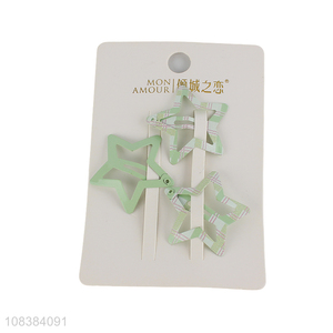 High quality small fresh five-pointed star hairpins for sale