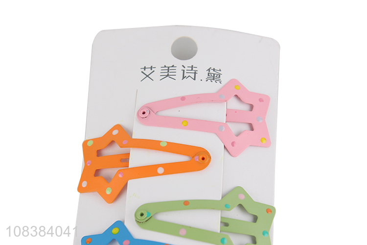 Best selling creative star shaped hairpins for children