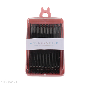Wholesale price black simple hair clips metal hairpins