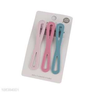 High quality simple color hair clips girls hairpins for sale