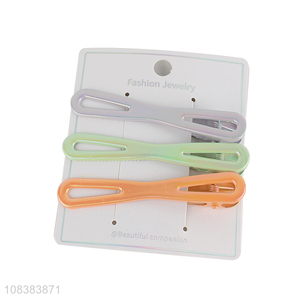 Hot selling color plating hairpins kids duckbill hair clips