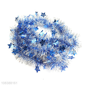 Factory supply shiny metallic Christmas tree tinsel garland decorations