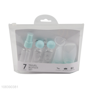 Wholesale 7 Pieces Toiletries Cosmetics Empty Bottles Travel Sets