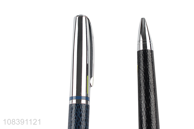 Hot product stylish pu leather metal ballpoint pens for school office