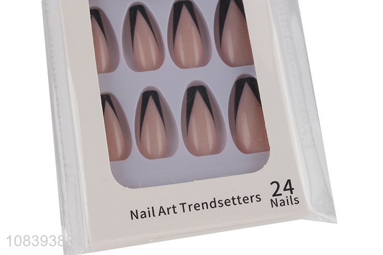 New arrival simple style long coffin glossy fake nails false nail tips