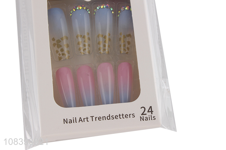 Latest design exquisite false nails full cover glossy fake nails