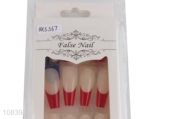 Wholesale long coffin artificial nails fake nails false nail tips