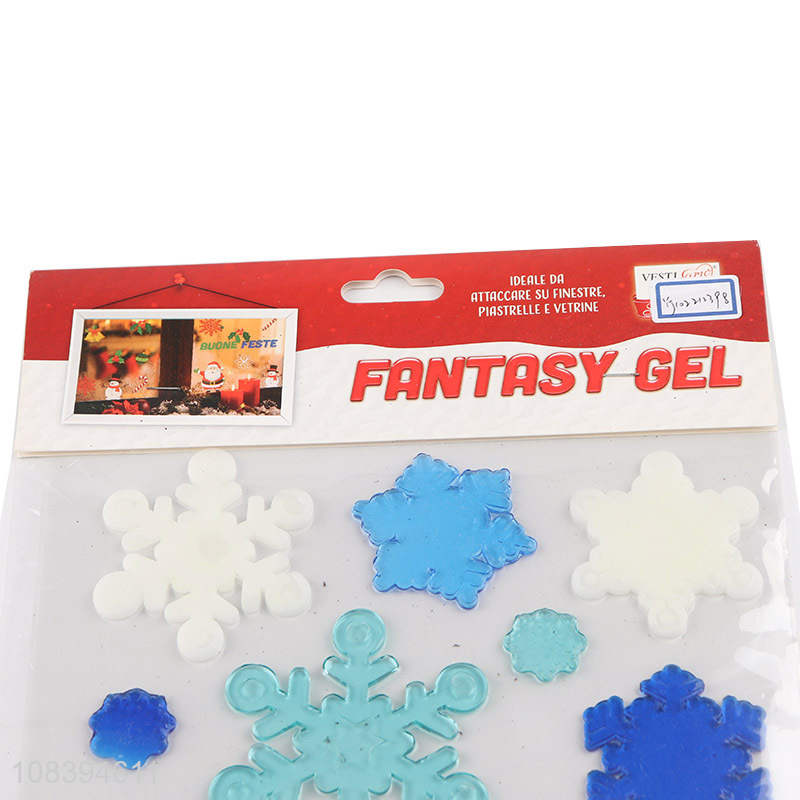 Wholesale price christmas snowflake jelly window stickers