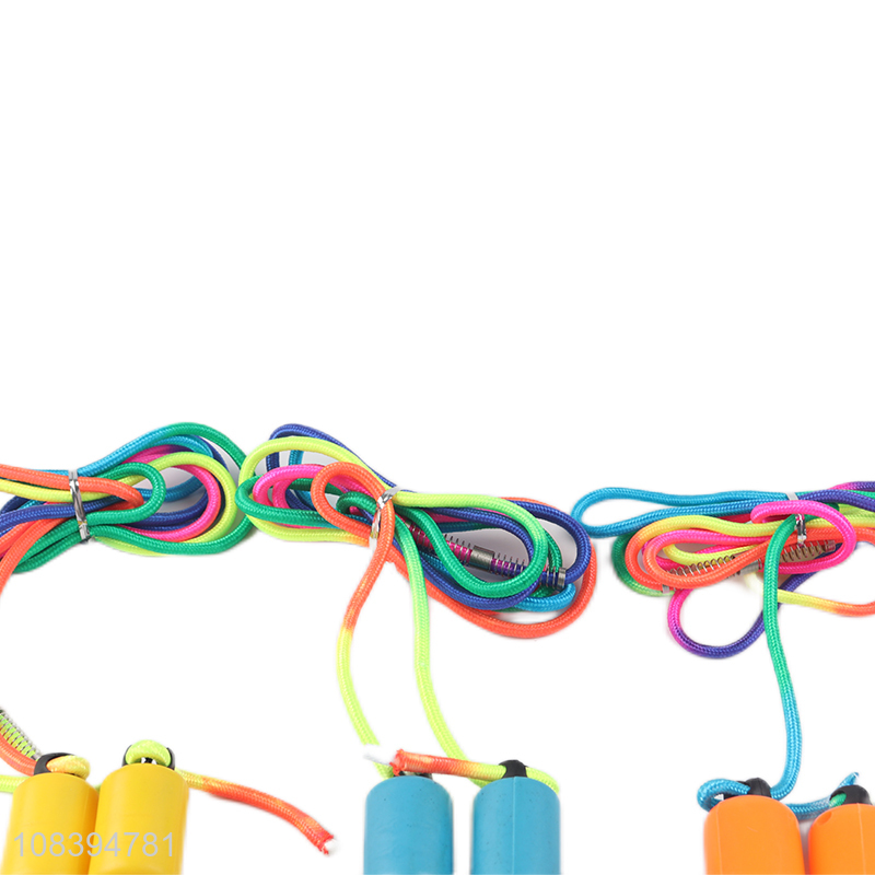 Good quality plastic rainbow jump rope student sports equipment