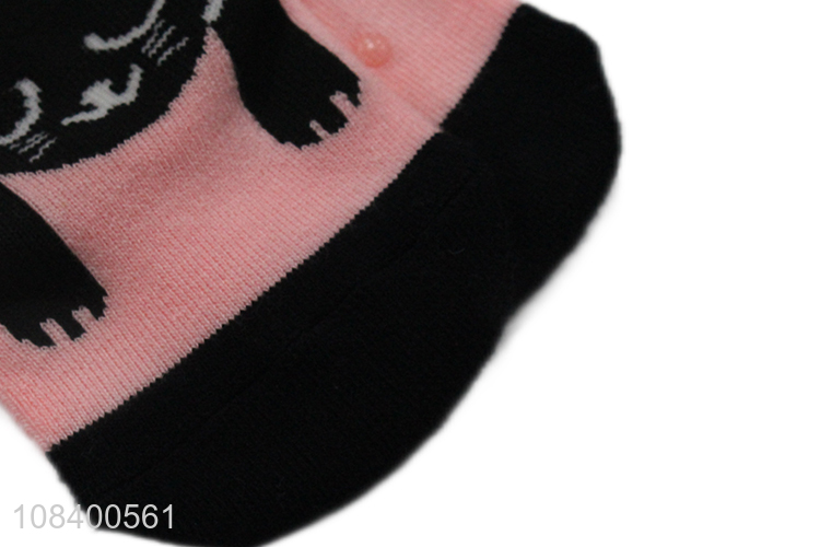 Latest design cat pattern women socks casual socks