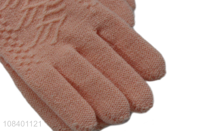 Most popular fashion warm acrylic gloves for ladies