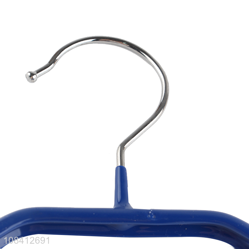 Latest design seamless plastic dipping steel clothes hanger wholesale
