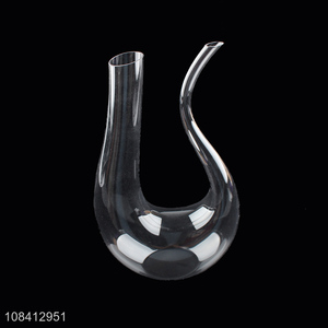 High quality 1500ml U shaped lead free crystal glass wine decanter bar tools