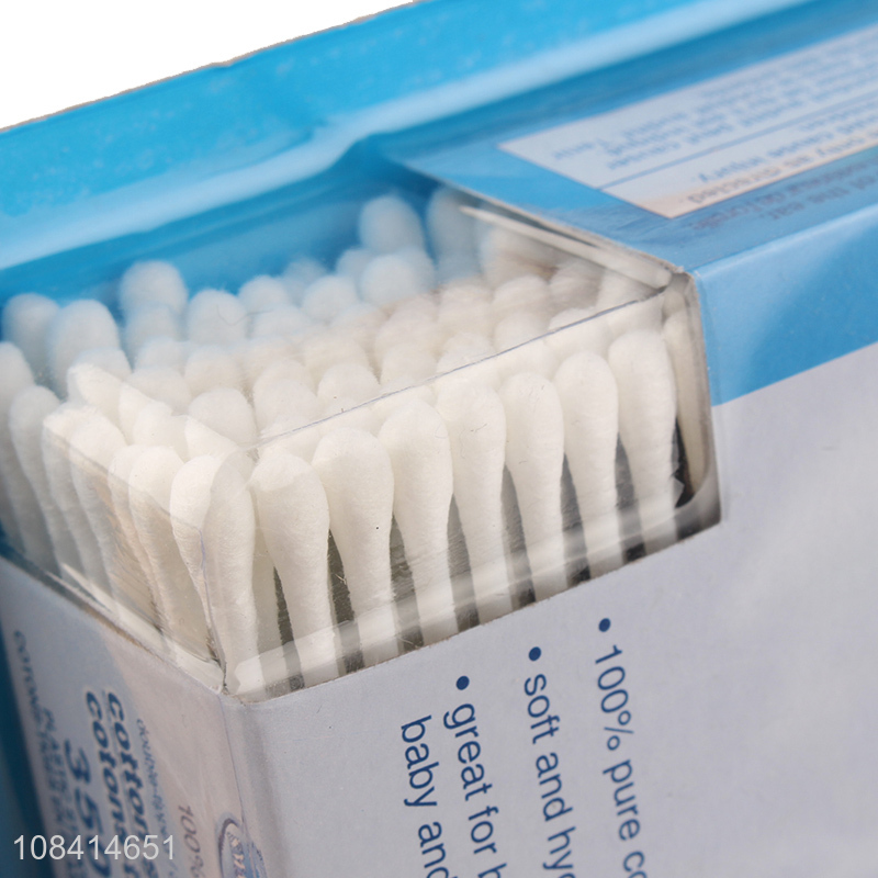 New arrival 350 pieces plastic stick cotton swabs cruelty-free ear sticks
