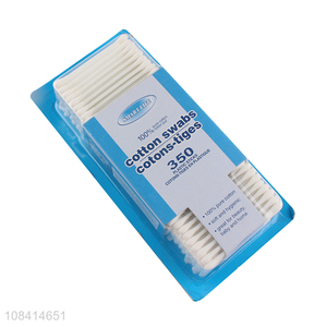 New arrival 350 pieces plastic stick cotton swabs cruelty-free ear sticks