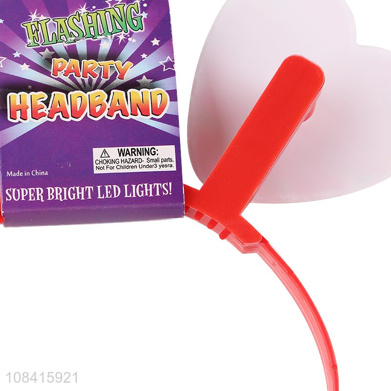 Hot sale led light up flashing heart headband party decoration supplies