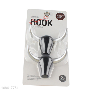 New arrival creative horn hooks free punch sticky hooks