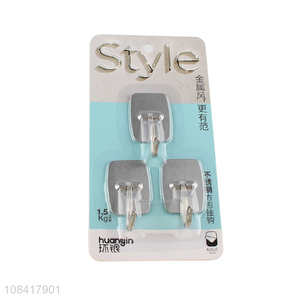 Yiwu supplier household stainless steel square sticky hooks