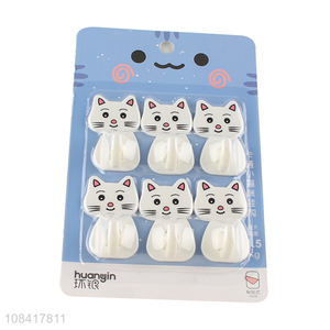 Best price cartoon cat hooks plastic wall sticky hooks