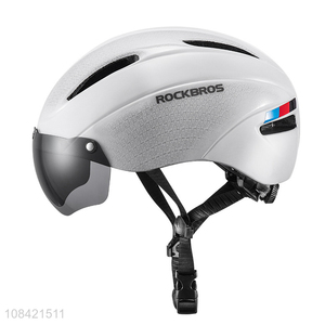 Wholesale outdoor integrally-molded mountain bike helmet with sun visor