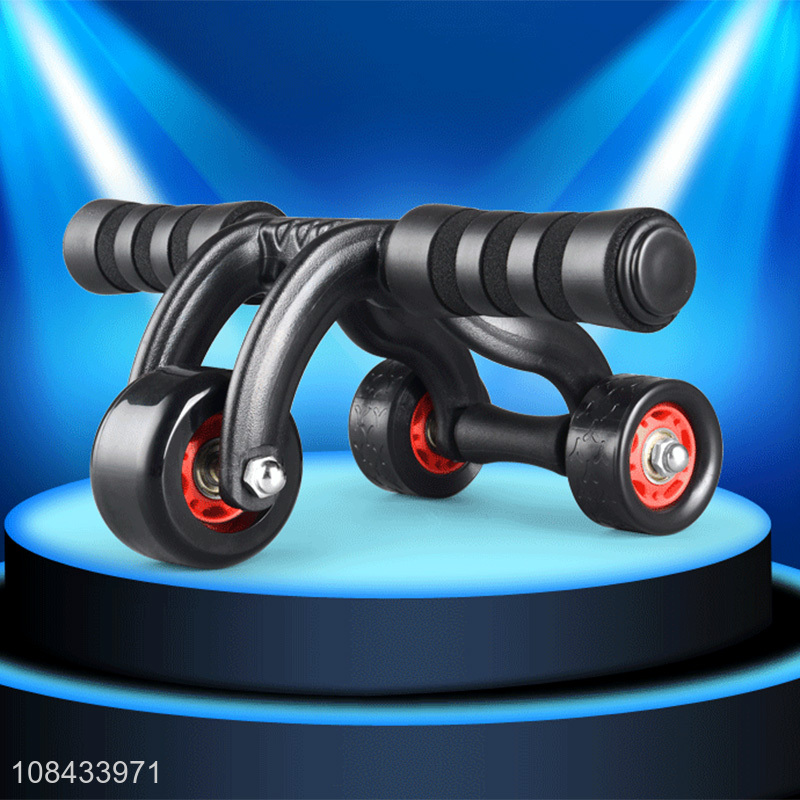 Wholesale new style 3-wheel abdominal wheel rollers push-up stands for exercise