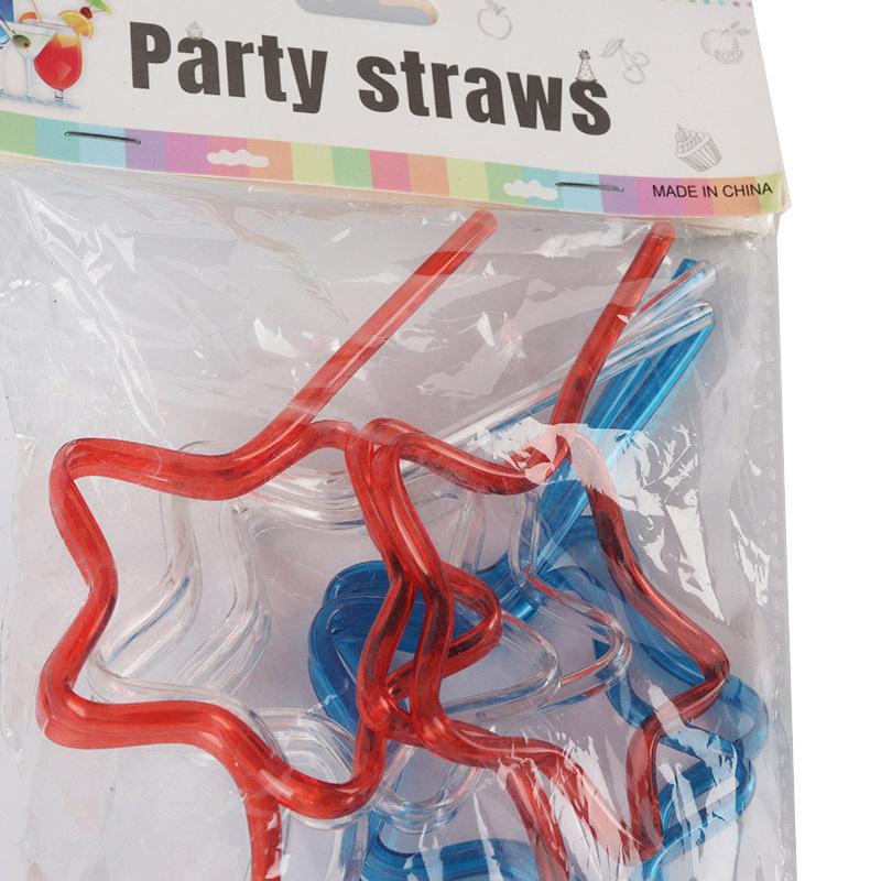 Top selling multicolor star shape party straws drinking straw