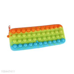 Hot selling pop bubble pencil case silicone fidget sensory toy