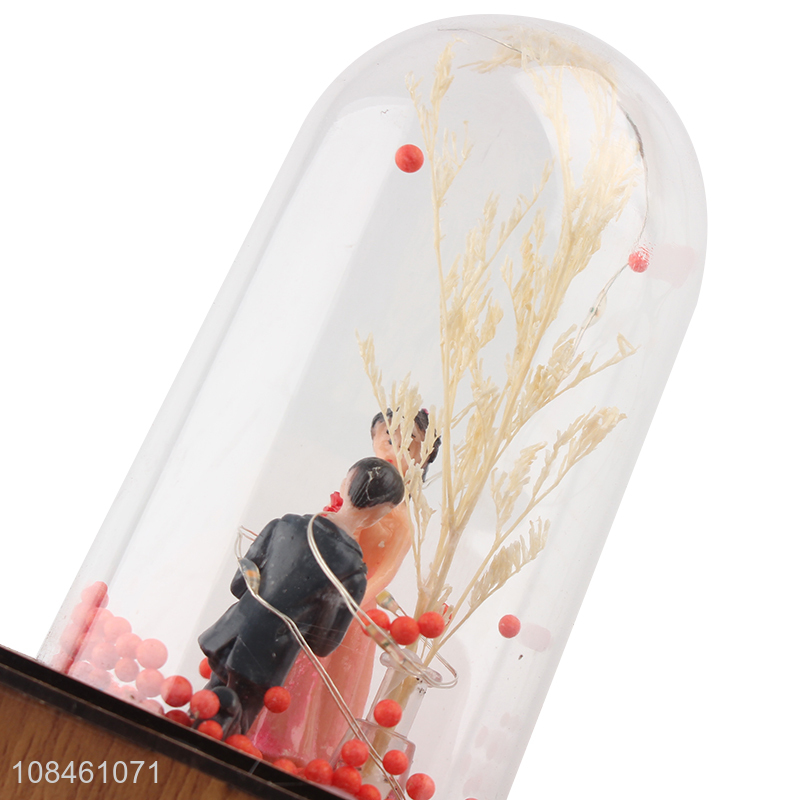 Best selling home decoration glass cover couple valentine's day gifts