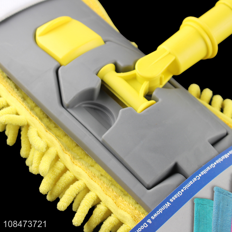 High quality household cleaning tool chenille flat mop with telescopic handle