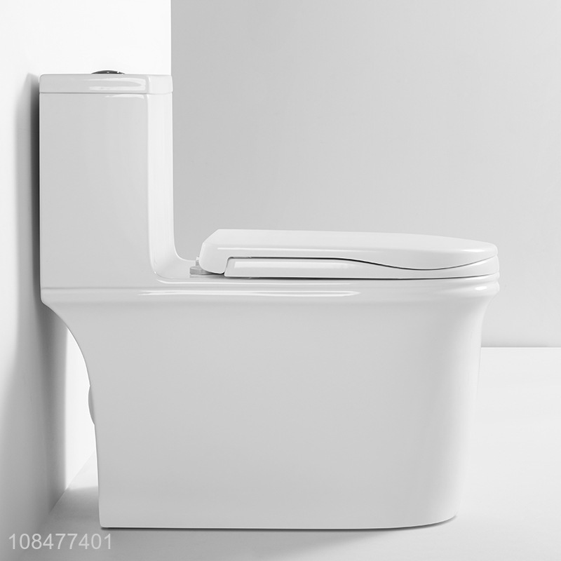 Wholesale 300/400mm 3/6L upper-pressing one piece toilet with big comfy seat