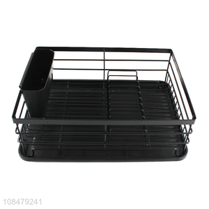 New products metal wire dish rack plate drying rack with chopsticks holder