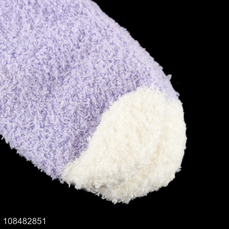 Wholesale warm coral fleece socks floor socks for women girls