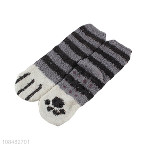 New products cute cat paw socks fluffy sleeping warm socks for women