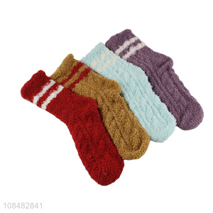 Hot selling fuzzy coral fleece socks sleeping socks for women