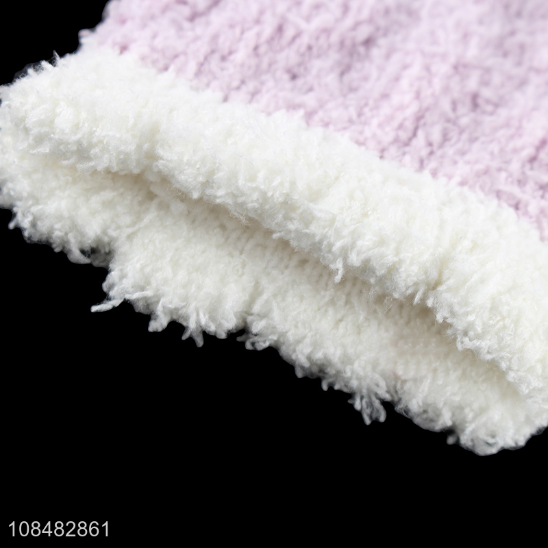 Factory supply women girls warm socks fuzzy coral fleece socks