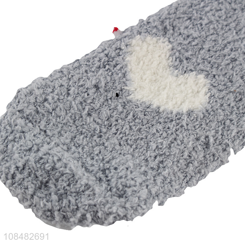 New arrival soft thick fluffy cozy warm coral fleece socks