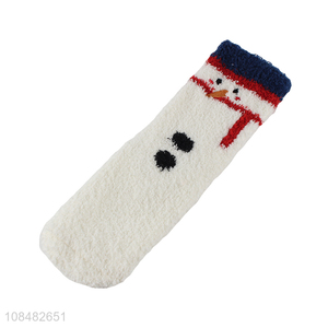 High quality thick fluffy cozy coral fleece Christmas socks for women