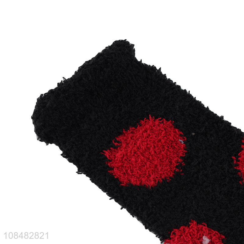 Wholesale soft thick fluffy warm coral fleece sleeping socks
