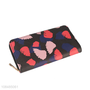 Wholesale trendy ladies pu leather <em>purse</em> women long wallet pouch