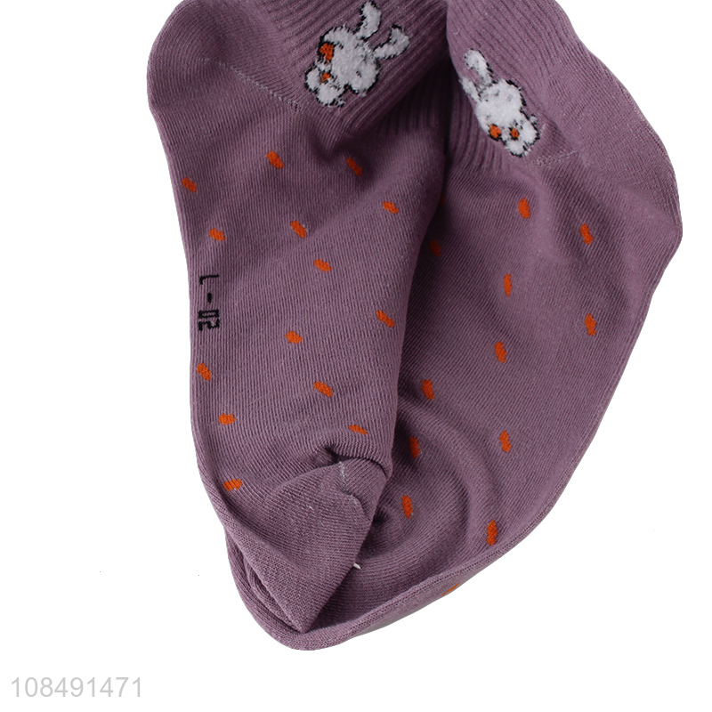 Hot sale rabbit pattern women short socks cute ankle socks