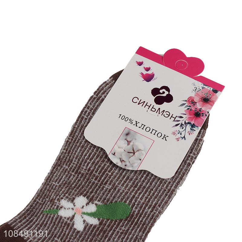 Online wholesale flower pattern women fashion short socks
