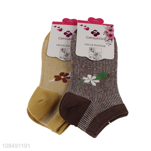 Online wholesale flower pattern women fashion short socks