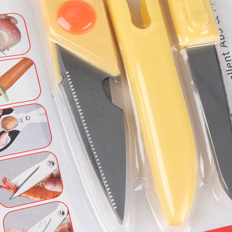 Wholesale kitchen tools set stainless steel kitchen scissors paring knife peeler