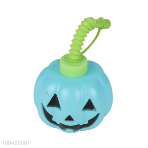 Factory supply pumpkin shape cartoon straw water cup