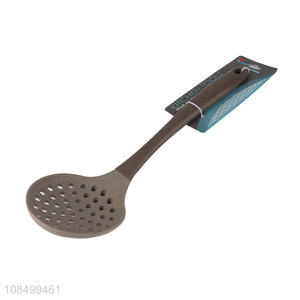 Yiwu market silicone colander plastic handle slotted spoon